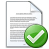 Icon depicting a document with a green checkmark