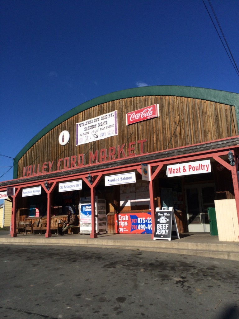 And on the way out to Bodega Bay, we always stop here in Valley Ford for a little bit of beef jerky, fresh made every day